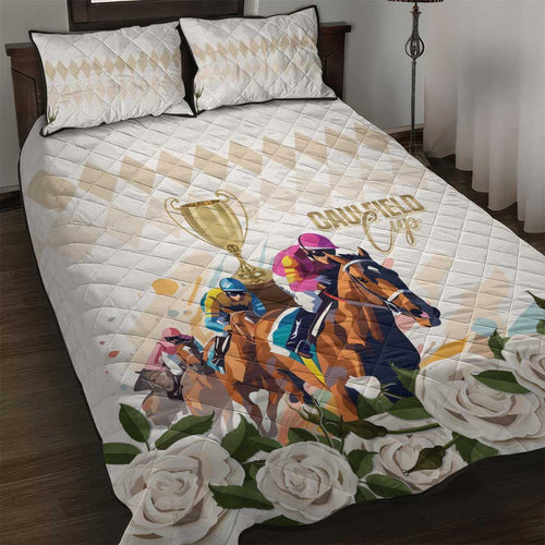 Australia Cup Caulfield Horse Racing Quilt Bed Set Champion Trophy Mix White Roses - Aussie Hoodie