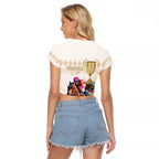 Australia Cup Caulfield Horse Racing Raglan Cropped T Shirt Champion Trophy Mix White Roses - Aussie Hoodie