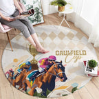 Australia Cup Caulfield Horse Racing Round Carpet Champion Trophy Mix White Roses - Aussie Hoodie