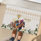 Australia Cup Caulfield Horse Racing Rubber Doormat Champion Trophy Mix White Roses - Aussie Hoodie