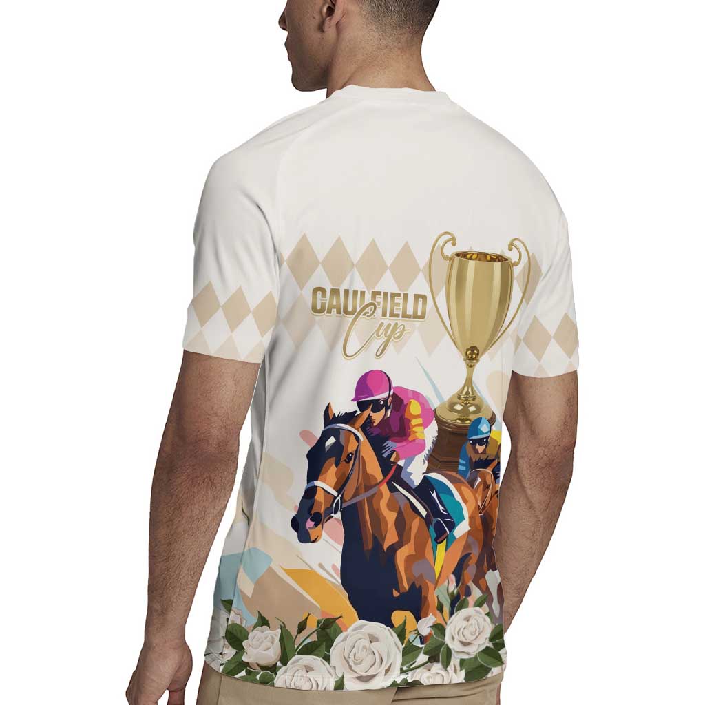 Australia Cup Caulfield Horse Racing Rugby Jersey Champion Trophy Mix White Roses - Aussie Hoodie