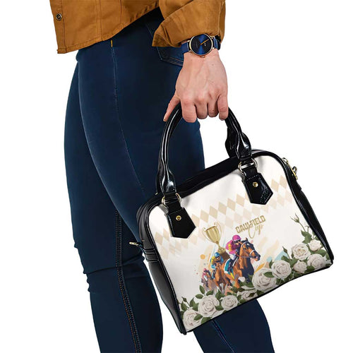 Australia Cup Caulfield Horse Racing Shoulder Handbag Champion Trophy Mix White Roses - Aussie Hoodie