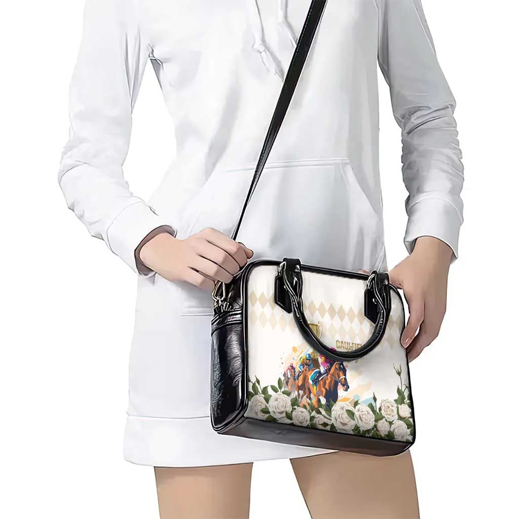 Australia Cup Caulfield Horse Racing Shoulder Handbag Champion Trophy Mix White Roses - Aussie Hoodie