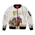 Australia Cup Caulfield Horse Racing Sleeve Zip Bomber Jacket Champion Trophy Mix White Roses - Aussie Hoodie