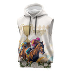 Australia Cup Caulfield Horse Racing Sleeveless Hoodie Champion Trophy Mix White Roses - Aussie Hoodie
