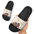 Australia Cup Caulfield Horse Racing Slide Sandals Champion Trophy Mix White Roses - Aussie Hoodie