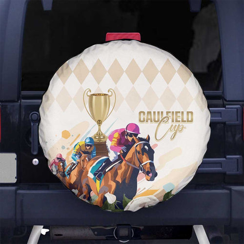 Australia Cup Caulfield Horse Racing Spare Tire Cover Champion Trophy Mix White Roses - Aussie Hoodie
