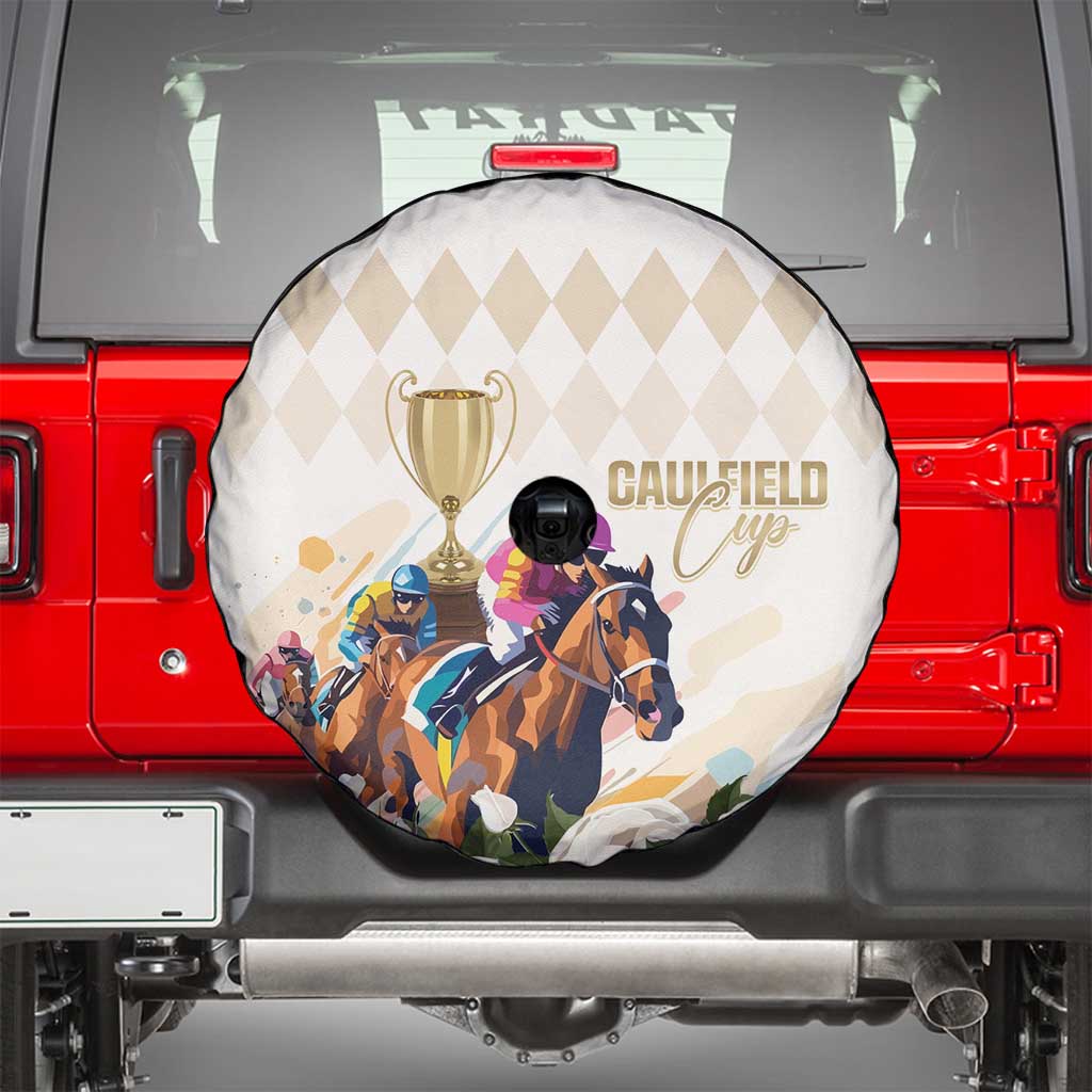 Australia Cup Caulfield Horse Racing Spare Tire Cover Champion Trophy Mix White Roses - Aussie Hoodie