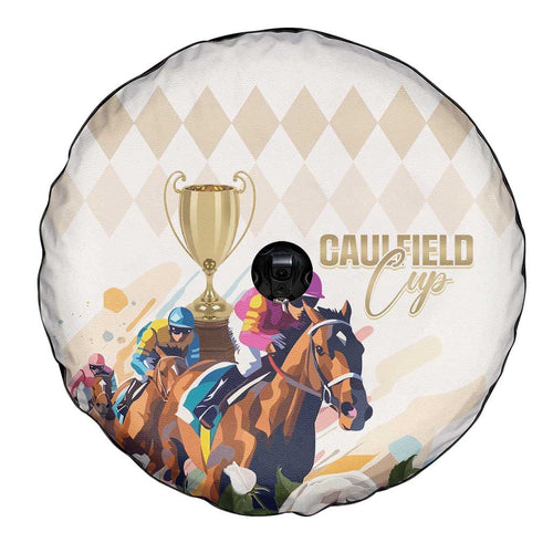 Australia Cup Caulfield Horse Racing Spare Tire Cover Champion Trophy Mix White Roses - Aussie Hoodie
