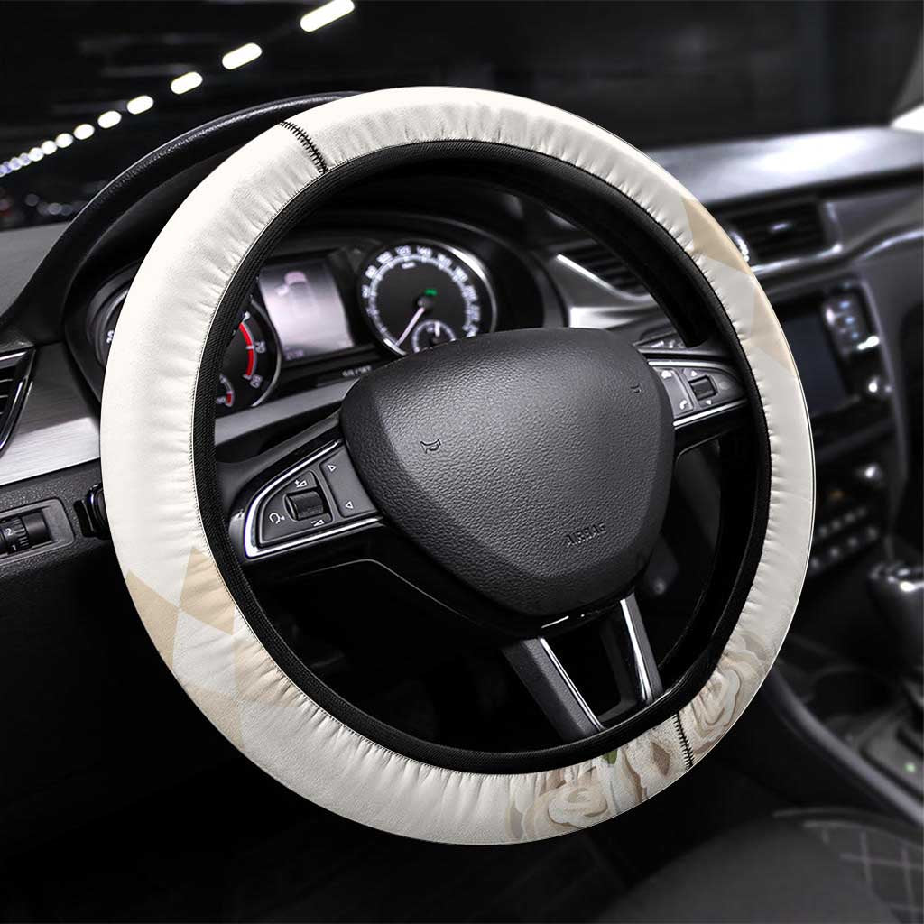 Australia Cup Caulfield Horse Racing Steering Wheel Cover Champion Trophy Mix White Roses - Aussie Hoodie