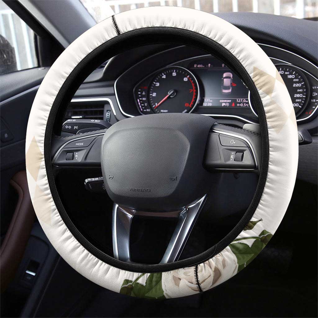 Australia Cup Caulfield Horse Racing Steering Wheel Cover Champion Trophy Mix White Roses - Aussie Hoodie