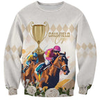 Australia Cup Caulfield Horse Racing Sweatshirt Champion Trophy Mix White Roses - Aussie Hoodie