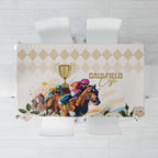 Australia Cup Caulfield Horse Racing Tablecloth Champion Trophy Mix White Roses - Aussie Hoodie