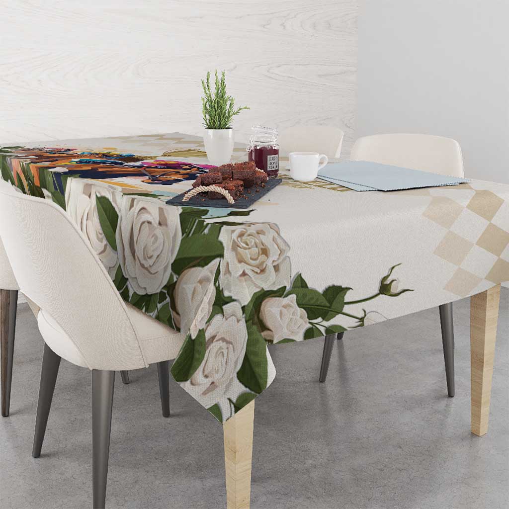 Australia Cup Caulfield Horse Racing Tablecloth Champion Trophy Mix White Roses - Aussie Hoodie