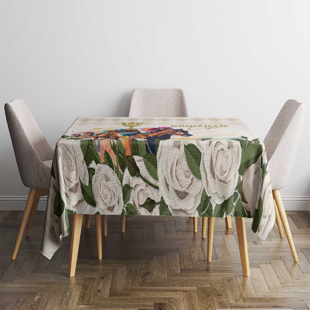 Australia Cup Caulfield Horse Racing Tablecloth Champion Trophy Mix White Roses - Aussie Hoodie