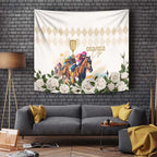 Australia Cup Caulfield Horse Racing Tapestry Champion Trophy Mix White Roses - Aussie Hoodie