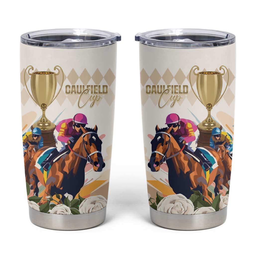 Australia Cup Caulfield Horse Racing Tumbler Cup Champion Trophy Mix White Roses - Aussie Hoodie