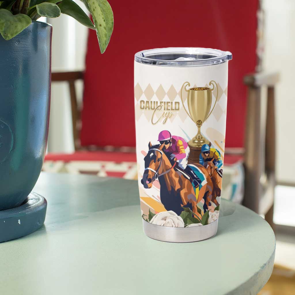 Australia Cup Caulfield Horse Racing Tumbler Cup Champion Trophy Mix White Roses - Aussie Hoodie