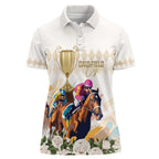 Australia Cup Caulfield Horse Racing Women Polo Shirt Champion Trophy Mix White Roses - Aussie Hoodie