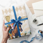 Australia Cup Caulfield Horse Racing Wrapping Paper Champion Trophy Mix White Roses - Aussie Hoodie