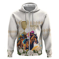 Australia Cup Caulfield Horse Racing Zip Hoodie Champion Trophy Mix White Roses - Aussie Hoodie
