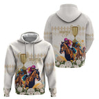 Australia Cup Caulfield Horse Racing Zip Hoodie Champion Trophy Mix White Roses - Aussie Hoodie