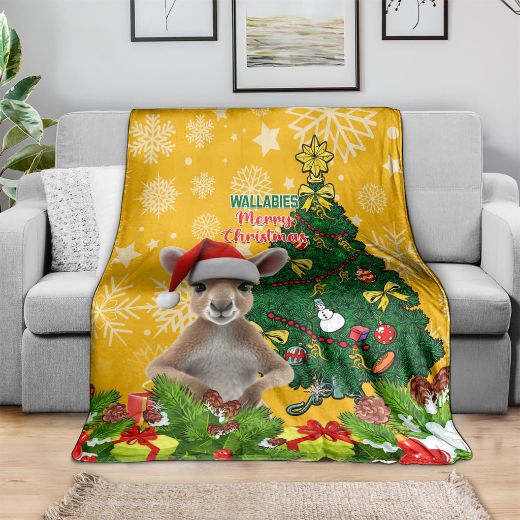 personalised-wallabies-rugby-christmas-blanket-merry-xmas-with-australian-kangaroo