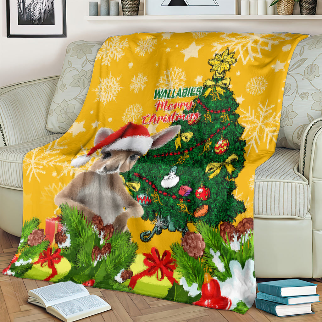 personalised-wallabies-rugby-christmas-blanket-merry-xmas-with-australian-kangaroo
