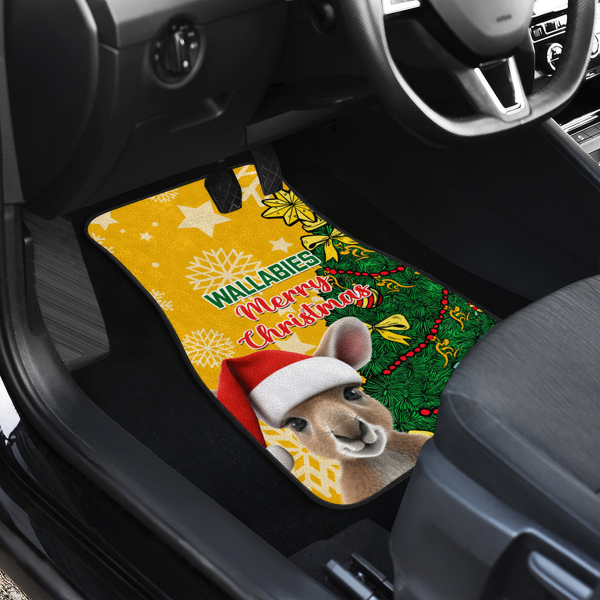 personalised-wallabies-rugby-christmas-car-mats-merry-xmas-with-australian-kangaroo