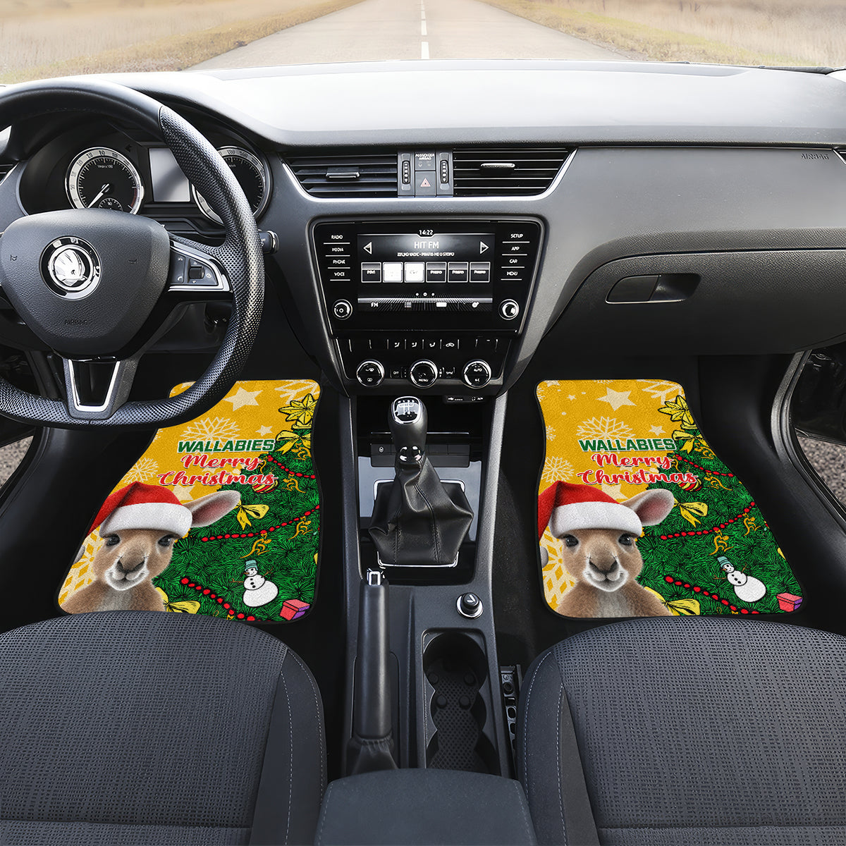 personalised-wallabies-rugby-christmas-car-mats-merry-xmas-with-australian-kangaroo