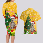 personalised-wallabies-rugby-christmas-couples-matching-long-sleeve-bodycon-dress-and-hawaiian-shirt-merry-xmas-with-australian-kangaroo