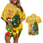 personalised-wallabies-rugby-christmas-couples-matching-off-shoulder-short-dress-and-hawaiian-shirt-merry-xmas-with-australian-kangaroo