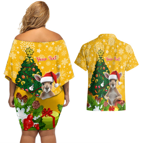 personalised-wallabies-rugby-christmas-couples-matching-off-shoulder-short-dress-and-hawaiian-shirt-merry-xmas-with-australian-kangaroo