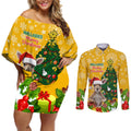 personalised-wallabies-rugby-christmas-couples-matching-off-shoulder-short-dress-and-long-sleeve-button-shirts-merry-xmas-with-australian-kangaroo