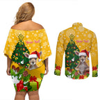 personalised-wallabies-rugby-christmas-couples-matching-off-shoulder-short-dress-and-long-sleeve-button-shirts-merry-xmas-with-australian-kangaroo