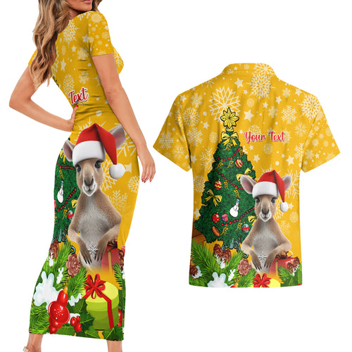 personalised-wallabies-rugby-christmas-couples-matching-short-sleeve-bodycon-dress-and-hawaiian-shirt-merry-xmas-with-australian-kangaroo