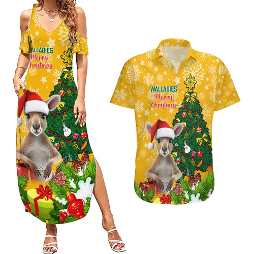 personalised-wallabies-rugby-christmas-couples-matching-summer-maxi-dress-and-hawaiian-shirt-merry-xmas-with-australian-kangaroo