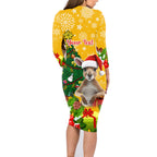 personalised-wallabies-rugby-christmas-family-matching-long-sleeve-bodycon-dress-and-hawaiian-shirt-merry-xmas-with-australian-kangaroo