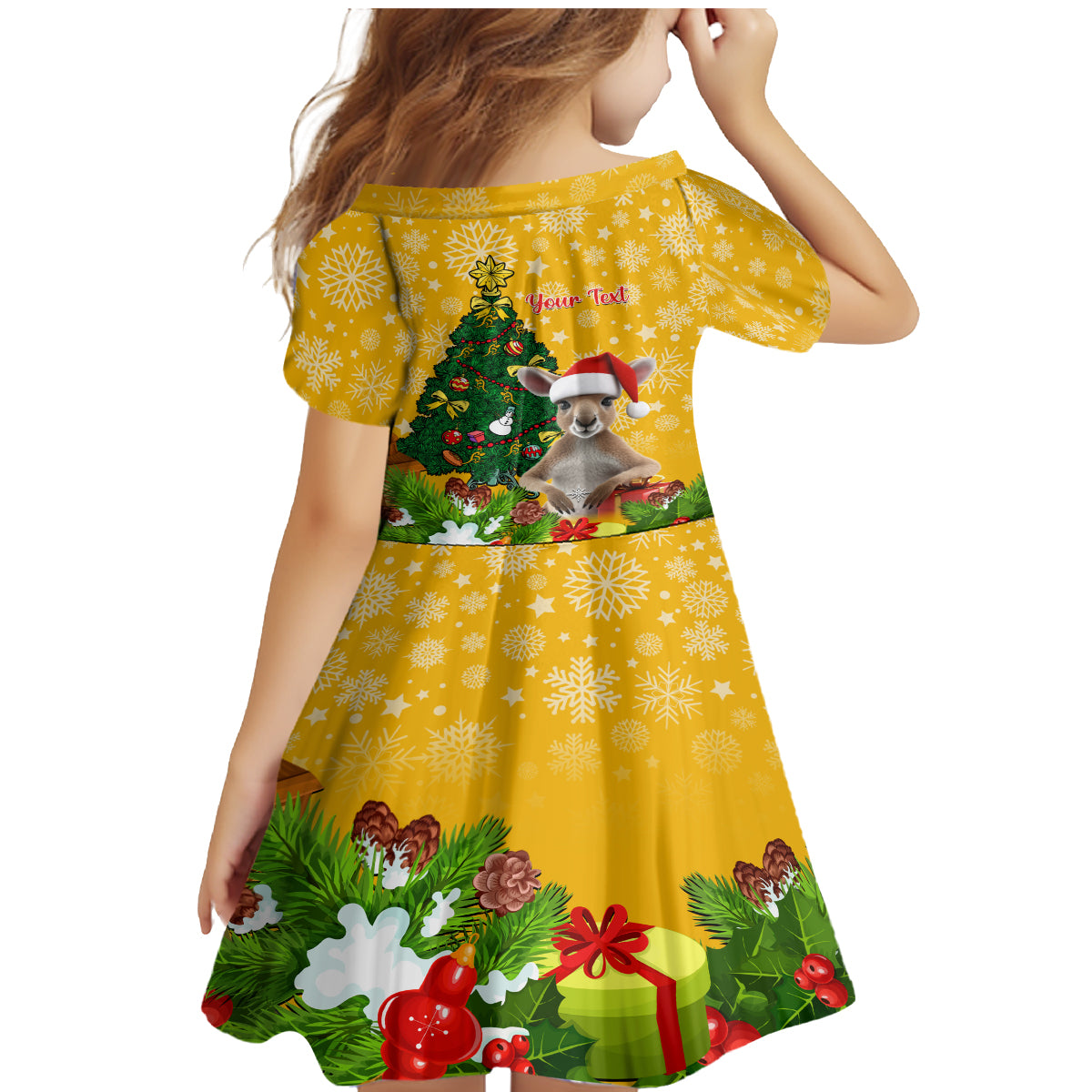 personalised-wallabies-rugby-christmas-family-matching-mermaid-dress-and-hawaiian-shirt-merry-xmas-with-australian-kangaroo