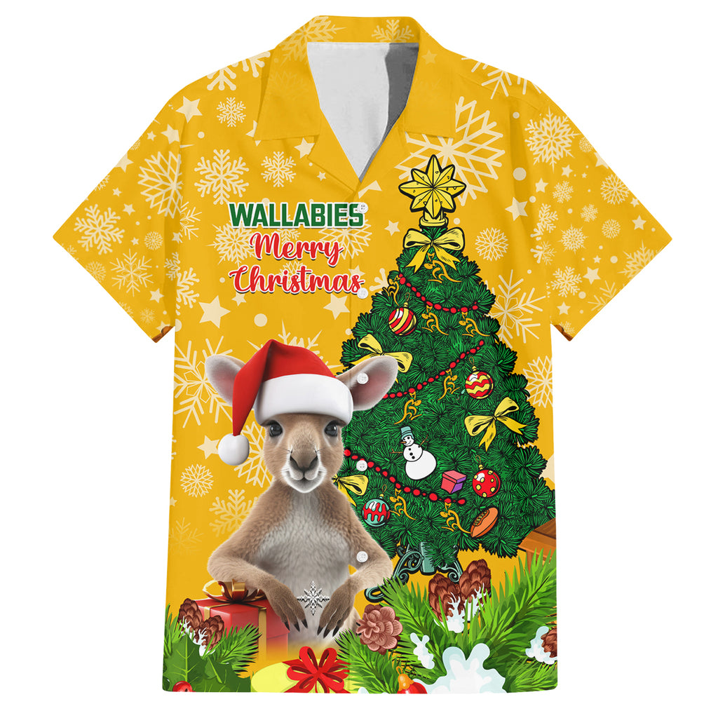 personalised-wallabies-rugby-christmas-family-matching-off-shoulder-long-sleeve-dress-and-hawaiian-shirt-merry-xmas-with-australian-kangaroo