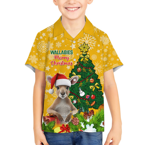 personalised-wallabies-rugby-christmas-family-matching-off-shoulder-long-sleeve-dress-and-hawaiian-shirt-merry-xmas-with-australian-kangaroo