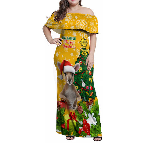 personalised-wallabies-rugby-christmas-family-matching-off-shoulder-maxi-dress-and-hawaiian-shirt-merry-xmas-with-australian-kangaroo