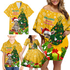 personalised-wallabies-rugby-christmas-family-matching-off-shoulder-short-dress-and-hawaiian-shirt-merry-xmas-with-australian-kangaroo