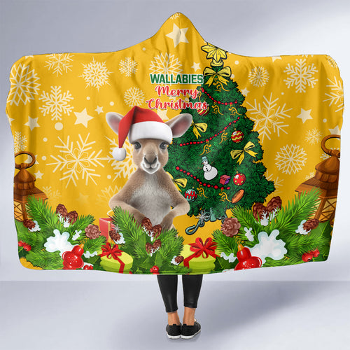personalised-wallabies-rugby-christmas-hooded-blanket-merry-xmas-with-australian-kangaroo