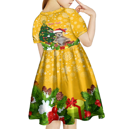 personalised-wallabies-rugby-christmas-kid-short-sleeve-dress-merry-xmas-with-australian-kangaroo