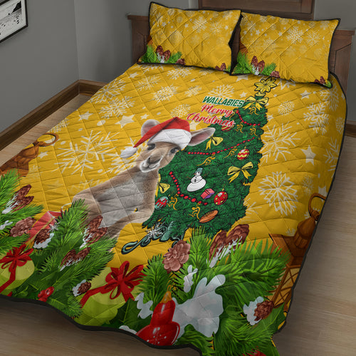 personalised-wallabies-rugby-christmas-quilt-bed-set-merry-xmas-with-australian-kangaroo