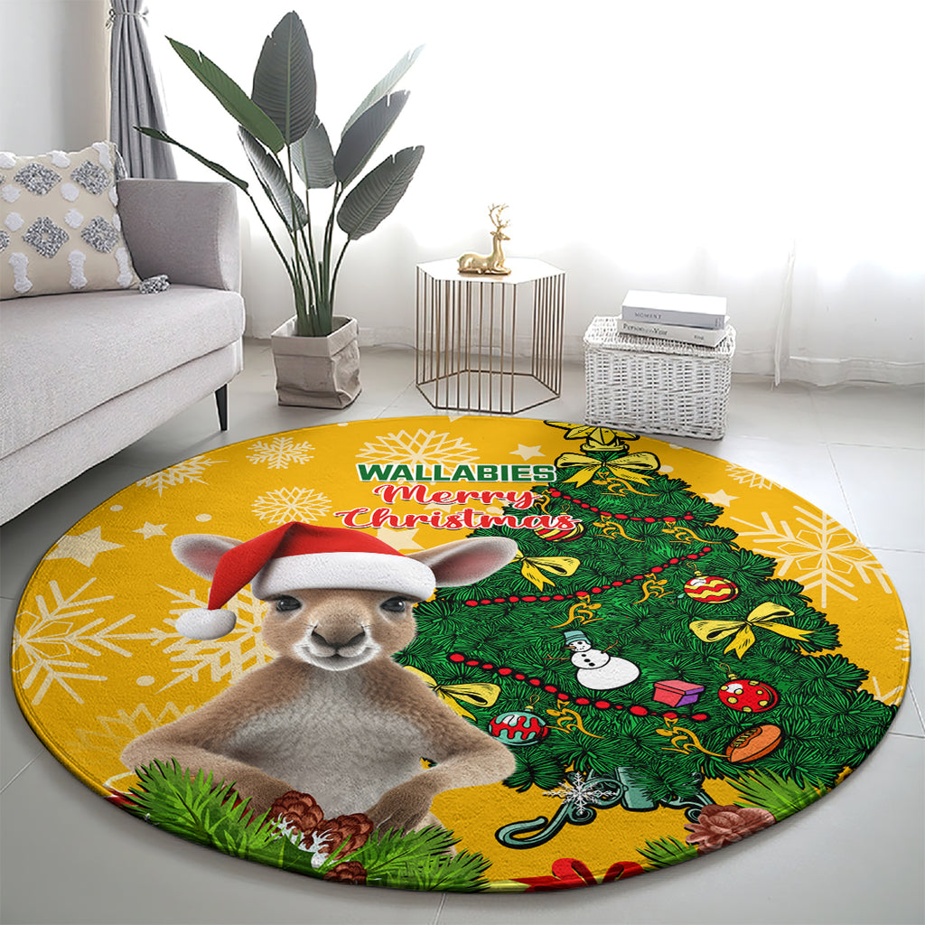 personalised-wallabies-rugby-christmas-round-carpet-merry-xmas-with-australian-kangaroo