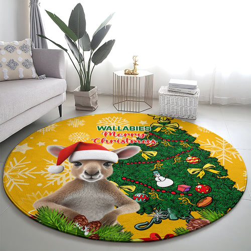 personalised-wallabies-rugby-christmas-round-carpet-merry-xmas-with-australian-kangaroo