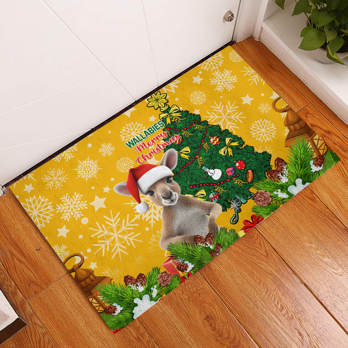 personalised-wallabies-rugby-christmas-rubber-doormat-merry-xmas-with-australian-kangaroo