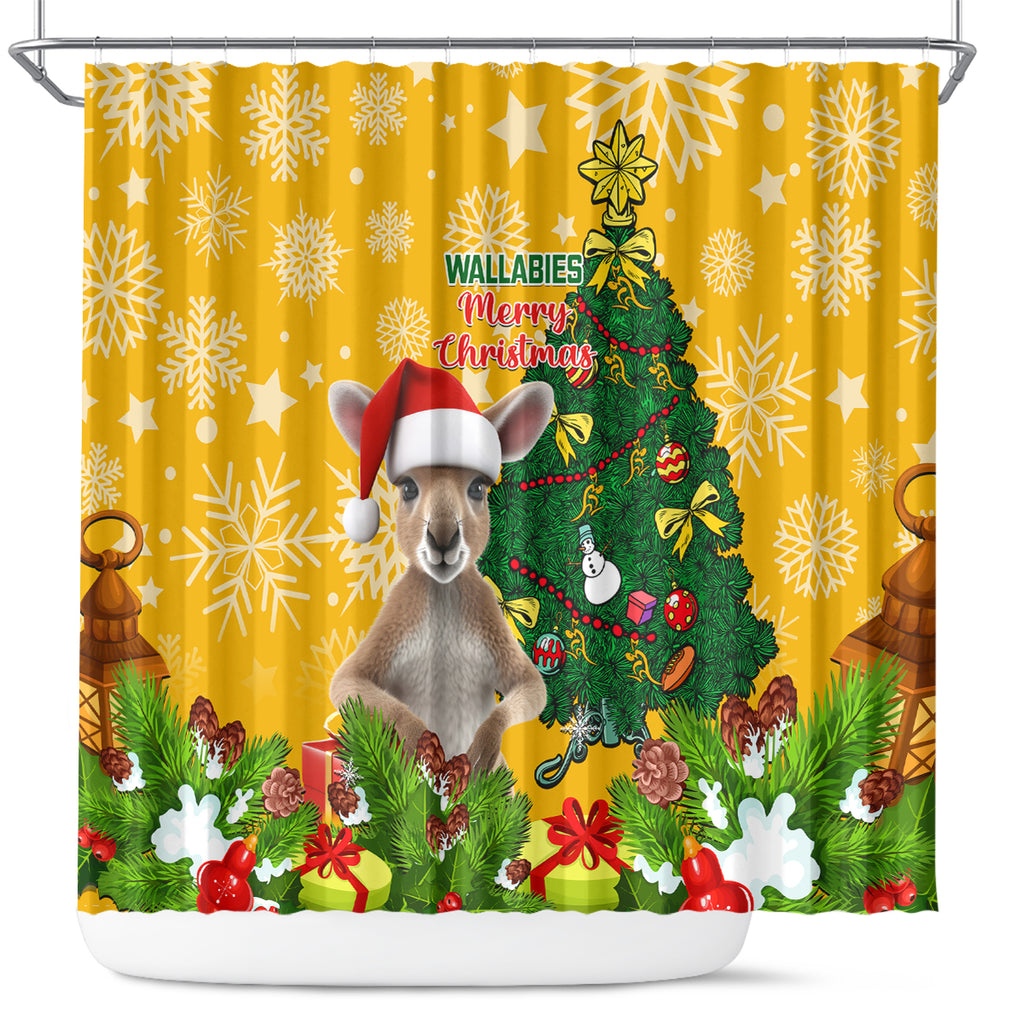 personalised-wallabies-rugby-christmas-shower-curtain-merry-xmas-with-australian-kangaroo